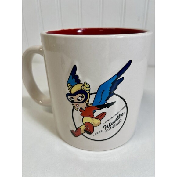Vintage Disney WWII Gremlin Fifinella Winged WASP Air Force Porcelain Coffee Cup - Picture 1 of 3